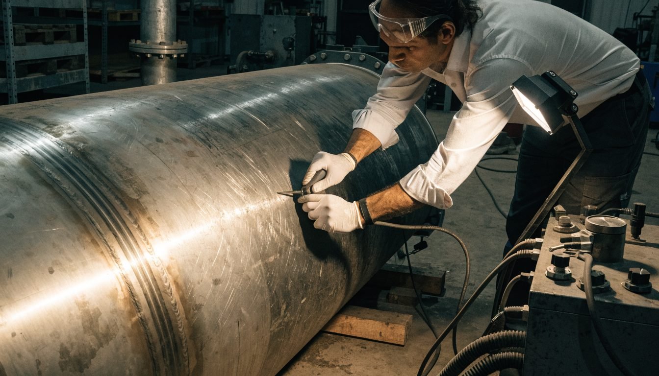 Tanque criogénico usado certificado durante inspección y pruebas